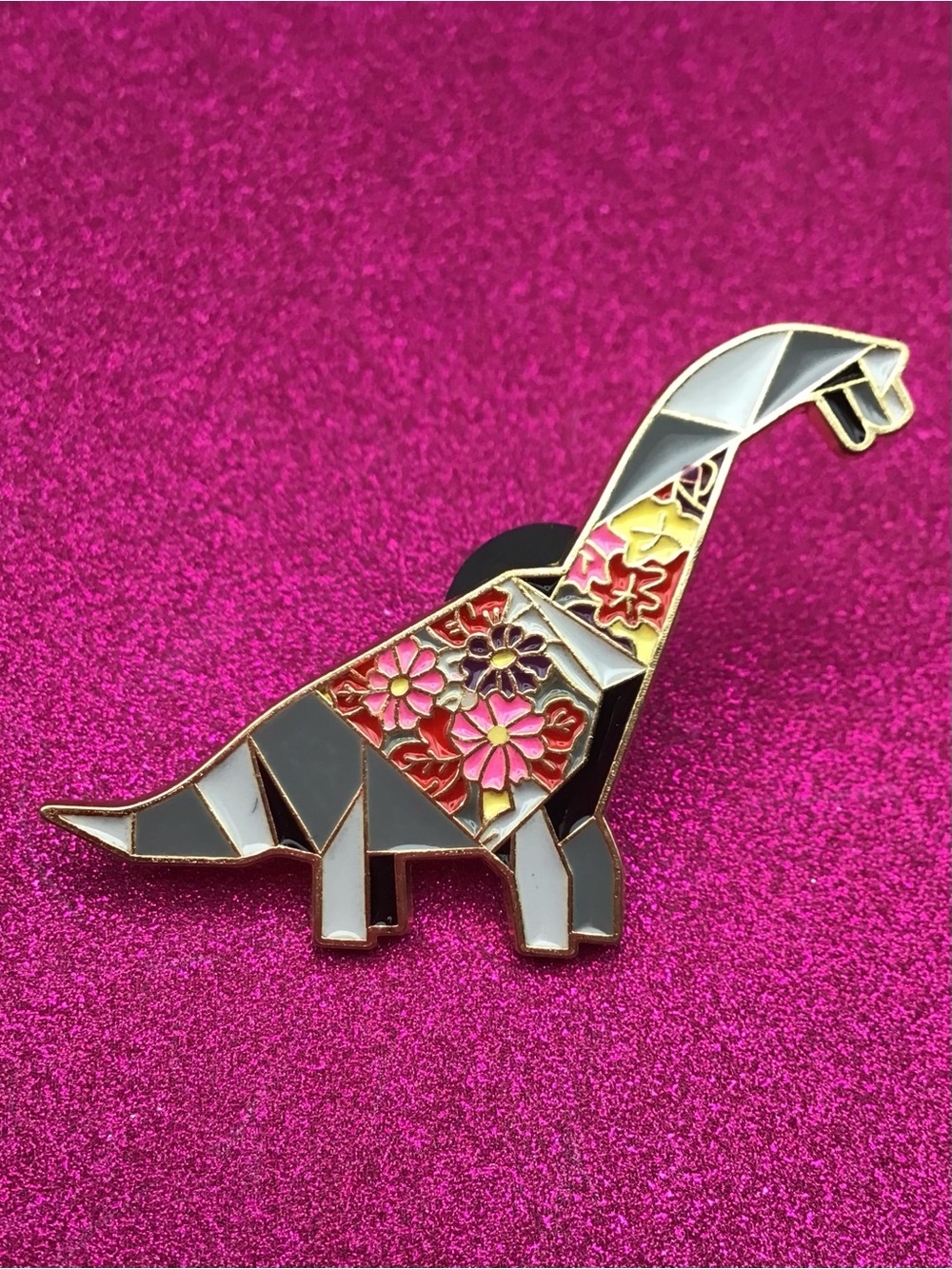 Patchwork Dinosaur Enamel Pin